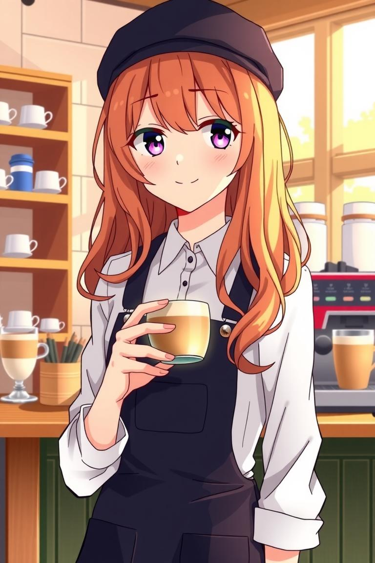 Claudia full body with cafe background